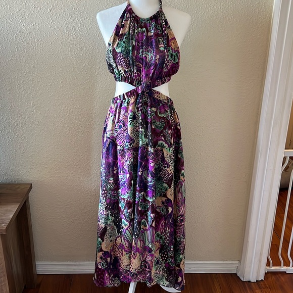 A.L.C Silk Waverly Orchid Dress Size 12 - Picture 4 of 12